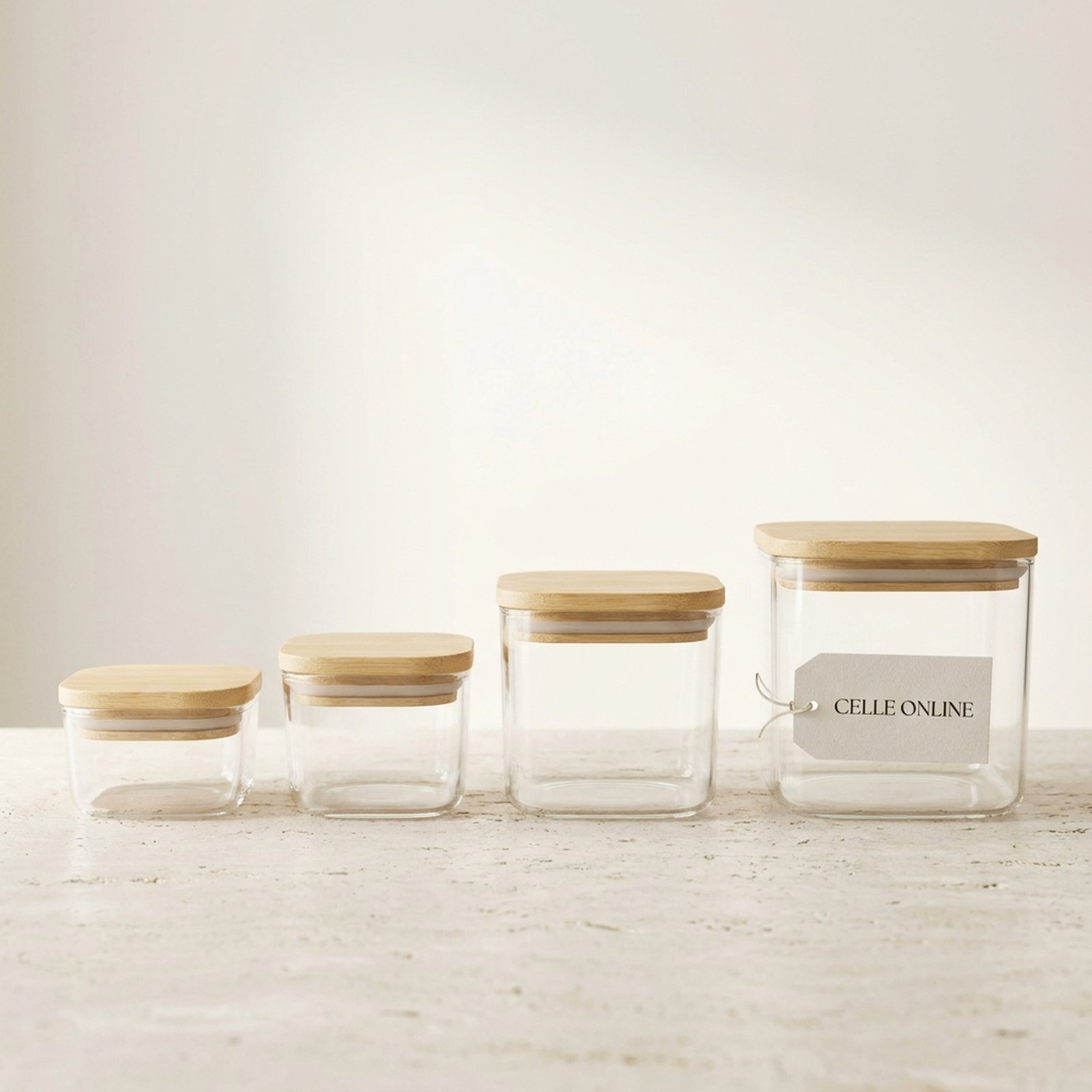 Glass Storage Containers, Set of Four - Celle Online